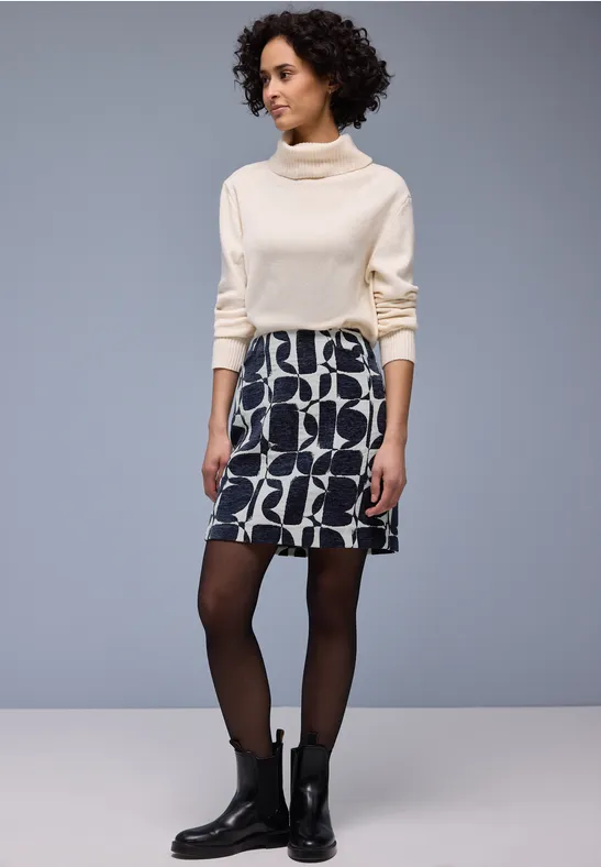 Gemusterter Rock shadowed navy