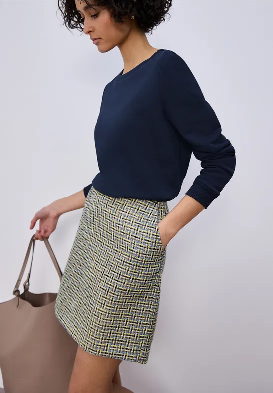 Gemusterter Rock shadowed navy