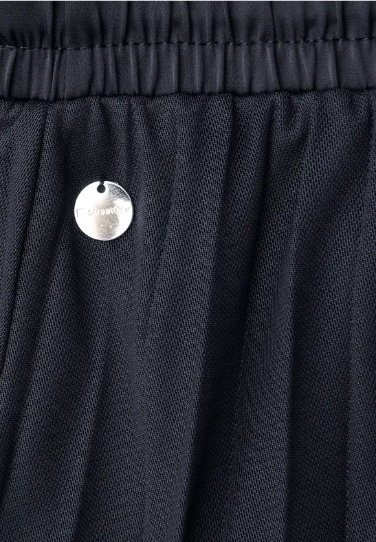 Midi-Rock aus Mesh in Plisséestruktur shadowed navy