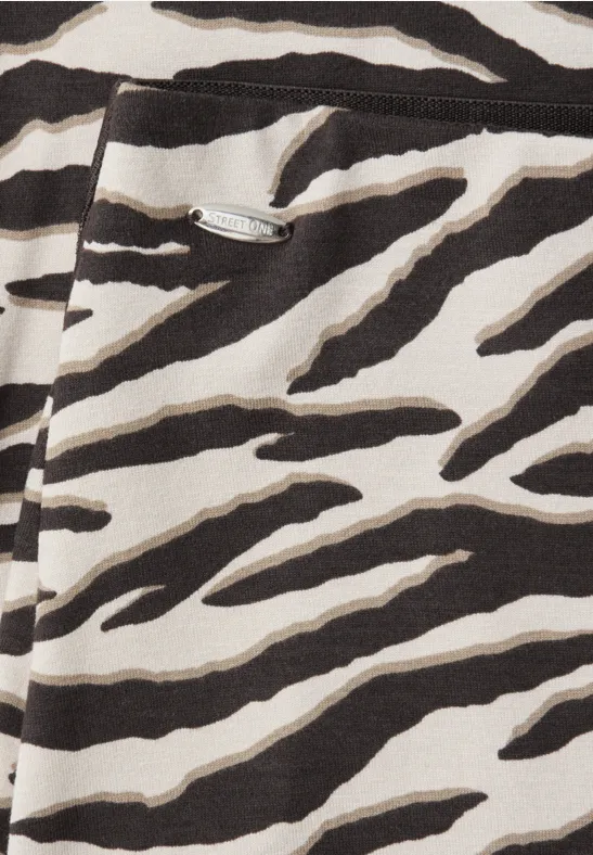 Jupe midi avec fente et imprimé animalier espresso brown