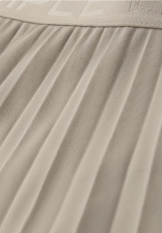 Jupe midi en mesh à structure plissée timeless beige