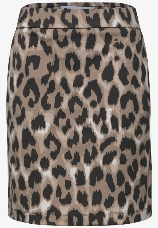 Minirock mit Leopardenmuster in Beige und Schwarz