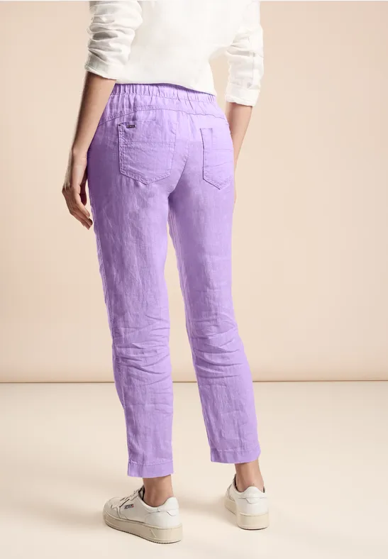 Pantalon Large Femme En Lin Effet - Taille élastique - Jambes évasées - Décontracté été - Pour Plage, Vacances, Maison