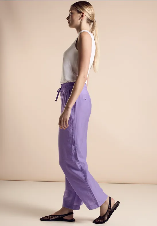 Pantalon Jambes Larges Femme Street One - Taille Haute Léopard - Coupe Décontractée