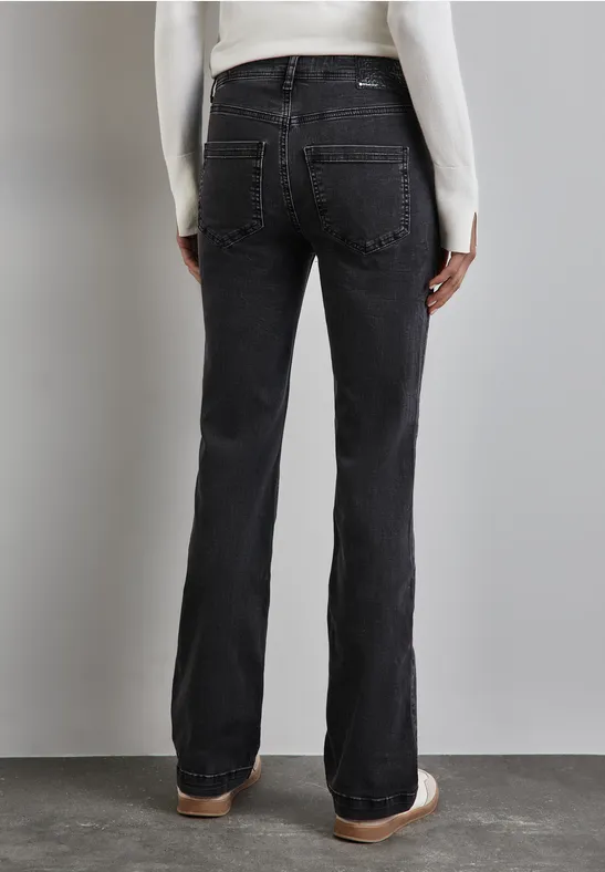 Jeans Bootcut Donna Street One, Vita Alta, Lavaggio Nero, Tessuto Denim Elastico, Taglia UE 29
