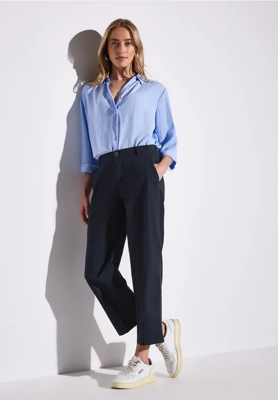 Street One Dames Chino Rechte Pijpen A379076 - Comfortabele Casual Broek Met Elastische Taille