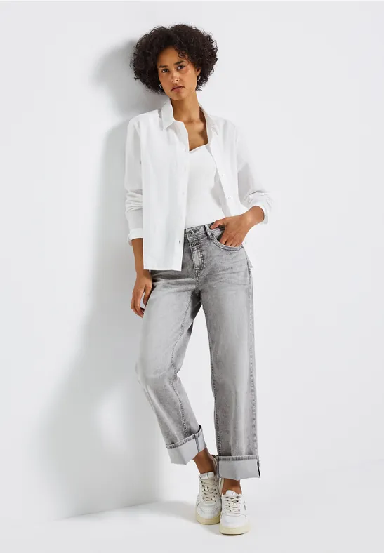 Straight Leg Jeans light ice grey washed