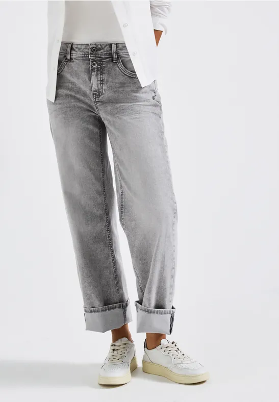 Straight Leg Jeans light ice grey washed