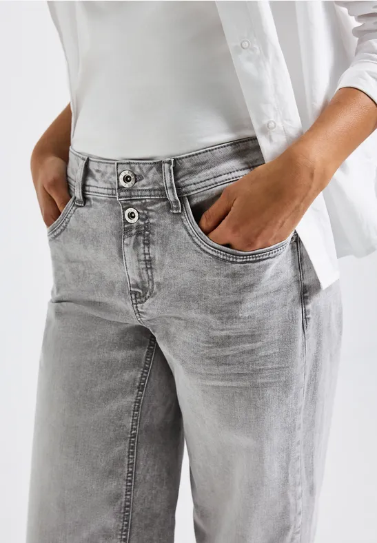 Straight Leg Jeans light ice grey washed