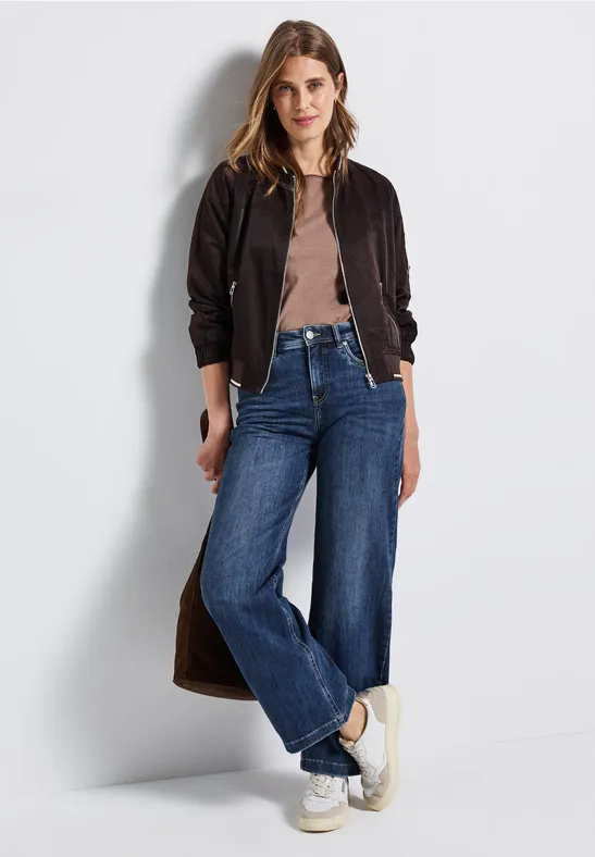 Wide Leg Jeans mid blue soft washed