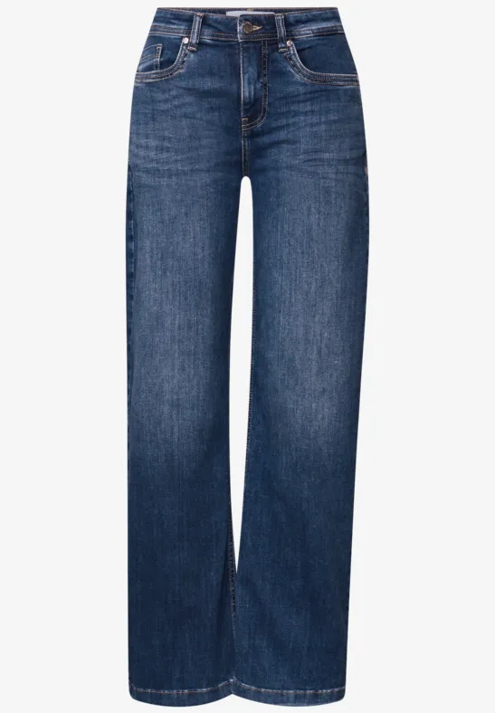 Wide Leg Jeans mid blue soft washed