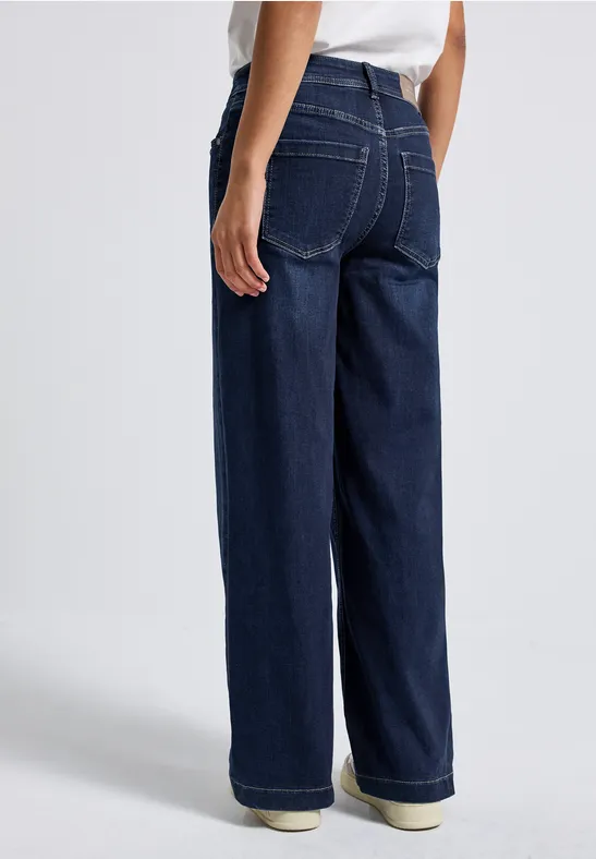 Wide Leg Jeans deep indigo soft washed