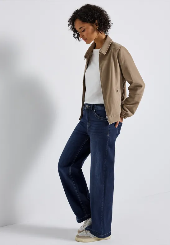 Wide Leg Jeans deep indigo soft washed