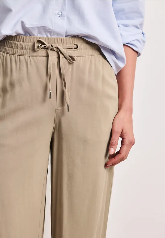 Broeken met wijde pijpen safari beige