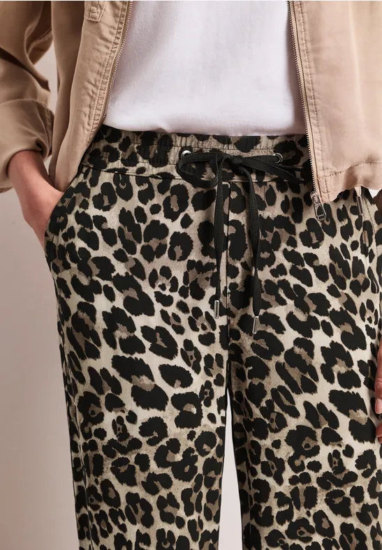 Pantalon Wide Legs à motifs Black