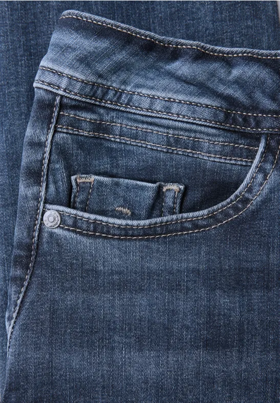 Slim Fit Jeans Dark Blue Random