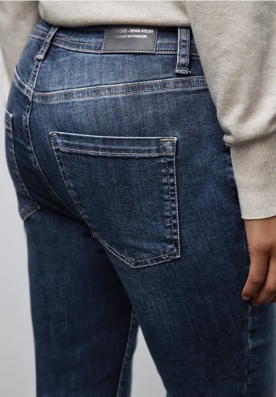 Slim Fit Jeans Dark Blue Random