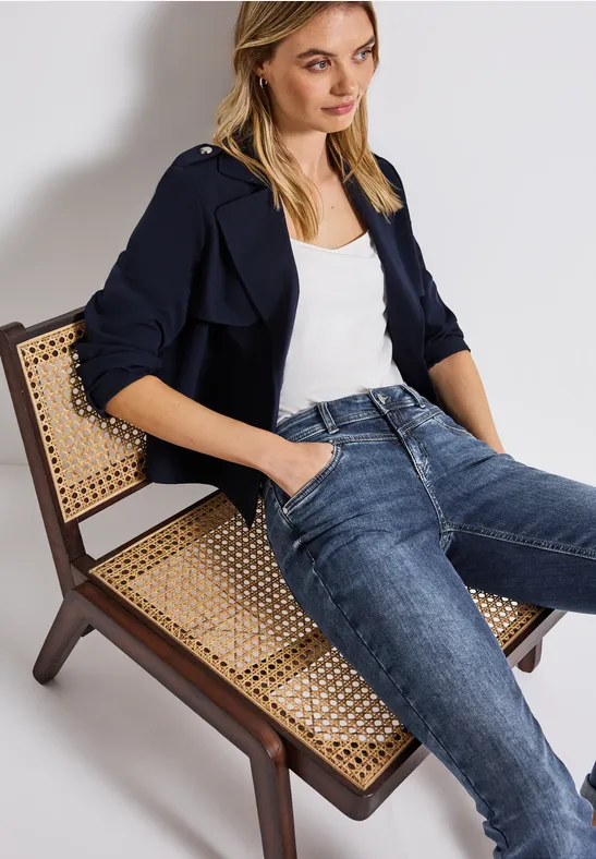 Low Waist Jeans mid blue random washed