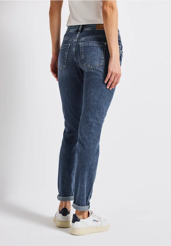Low Waist Jeans mid blue random washed