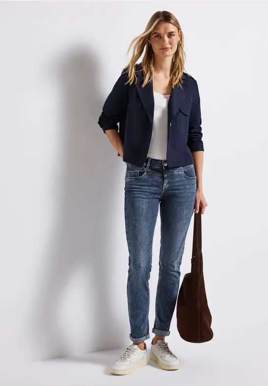 Low Waist Jeans mid blue random washed