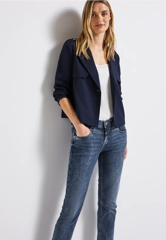 Low Waist Jeans mid blue random washed