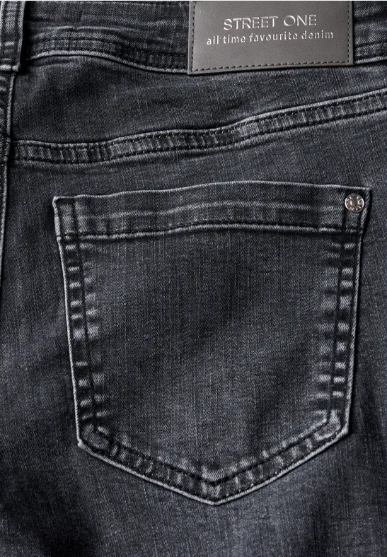 Low Waist Jeans dark steel grey washed