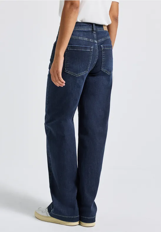 Wide Leg Jeans deep indigo soft washed