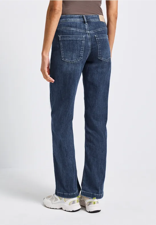 Wide Legs Jeans mid blue soft washed