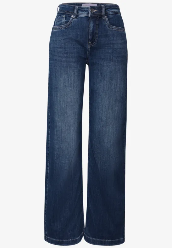 Wide Legs Jeans mid blue soft washed
