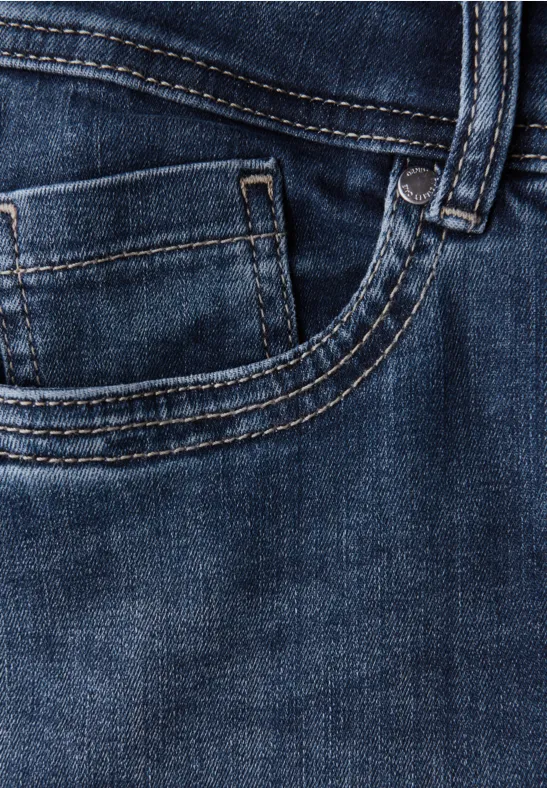 Wide Legs Jeans mid blue soft washed