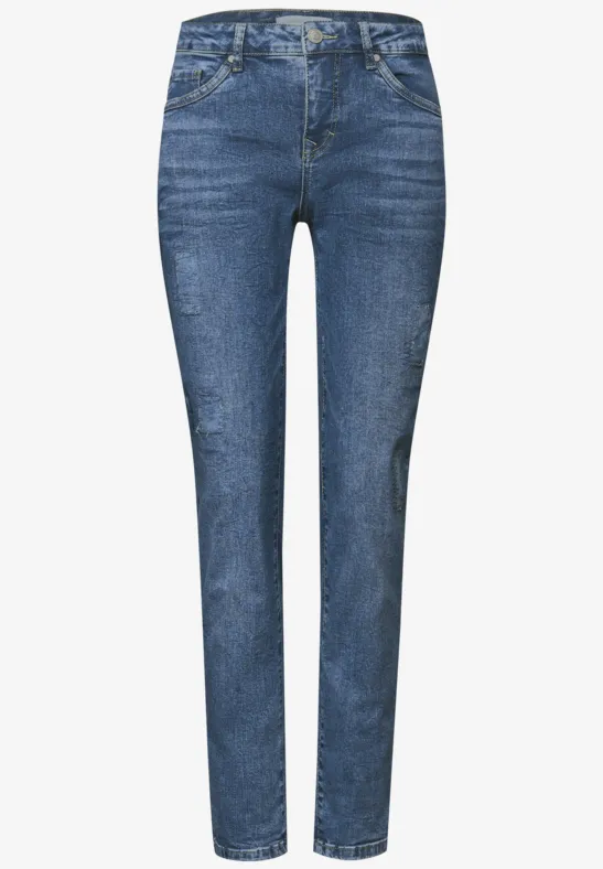 Boyfriend Jeans mid blue random washed