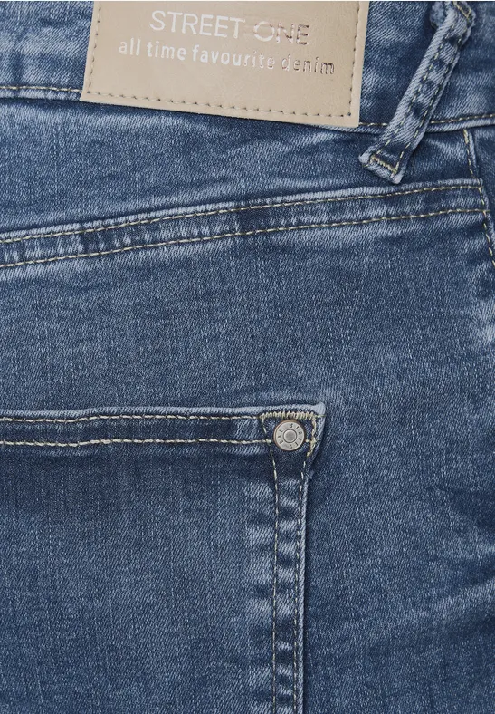 Boyfriend Jeans mid blue random washed