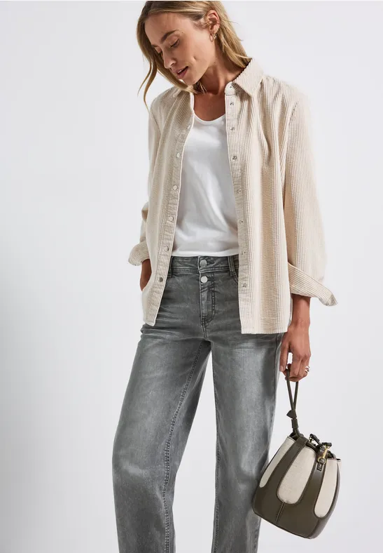 Straight Leg Jeans light grey random washed