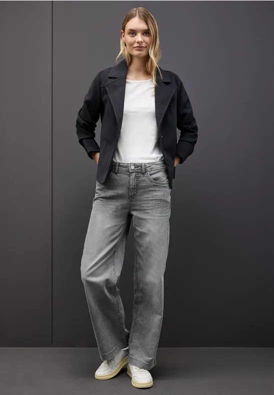 Wide Leg Jeans light grey random washed