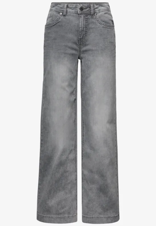 Wide Leg Jeans light grey random washed