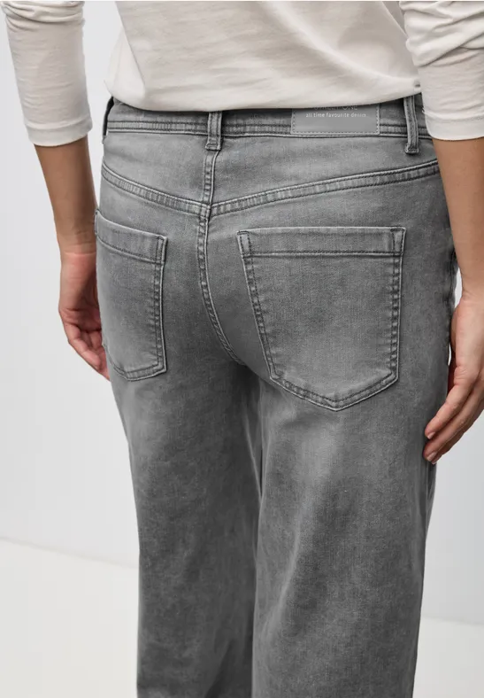 Wide Leg Jeans light grey random washed