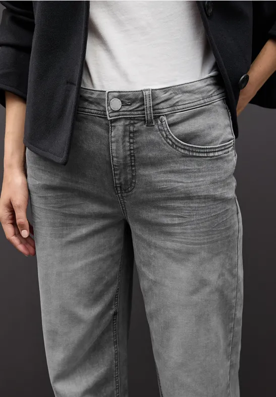 Wide Leg Jeans light grey random washed