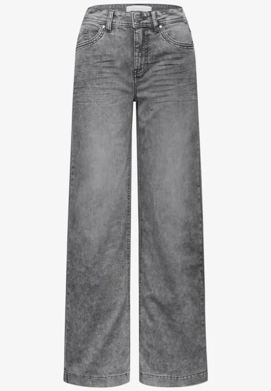 Wide Leg Jeans light grey random washed