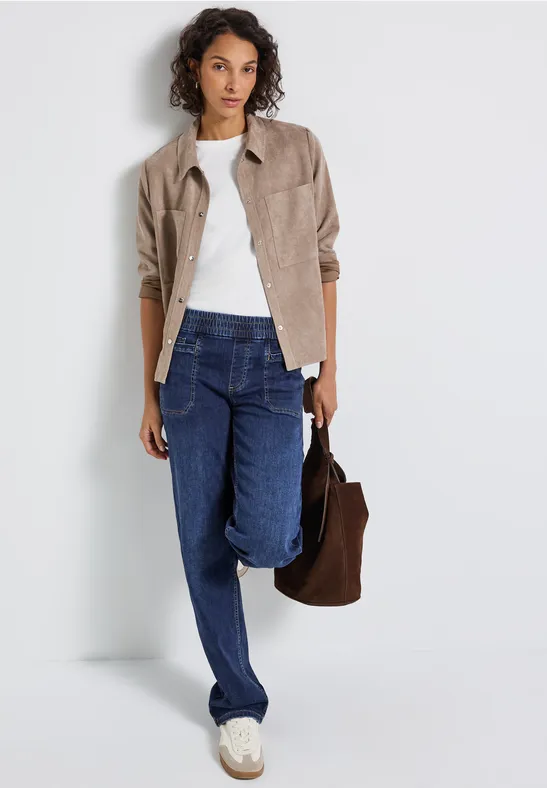 Jeans mit Elastikbund deep indigo washed