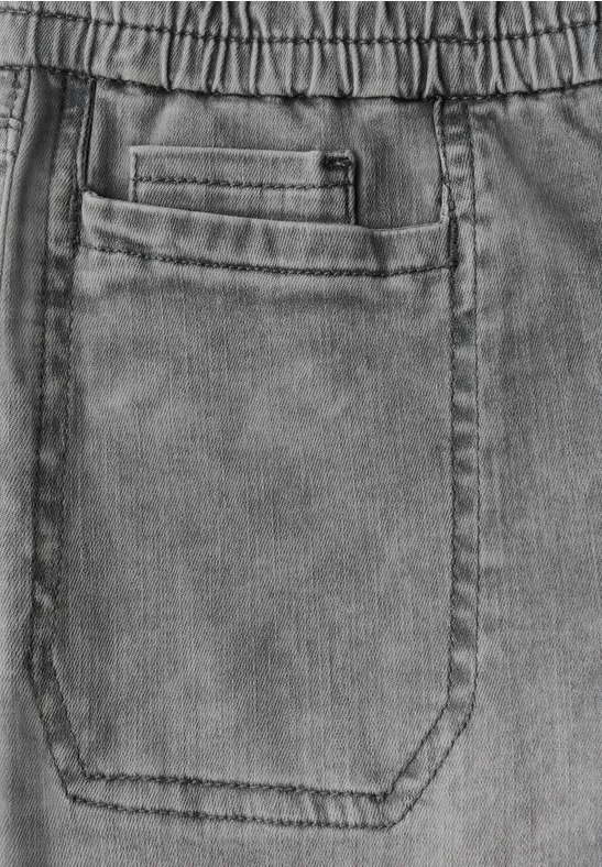 Jeans mit Elastikbund Light Grey Washed