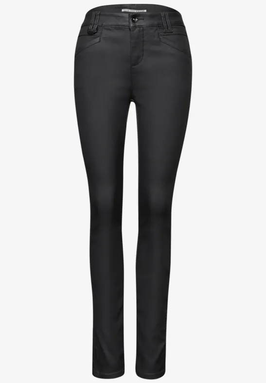 Slim Fit Coated Hose Black