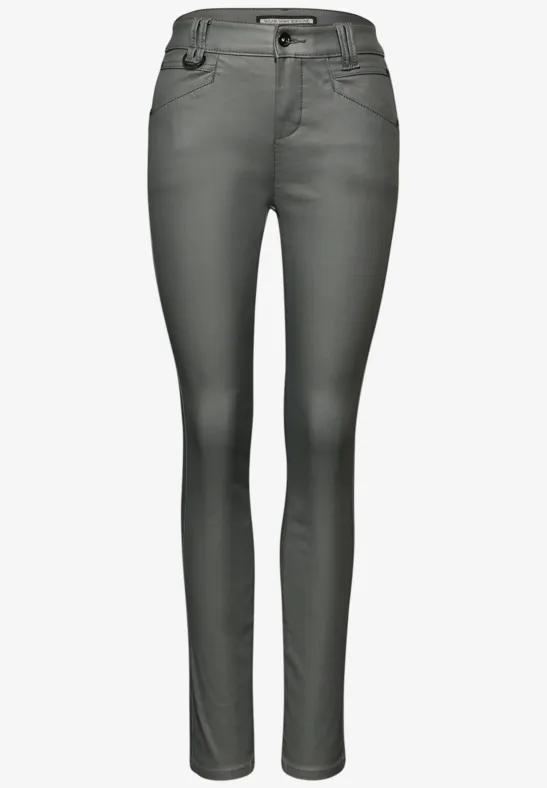 Slim Fit Coated Hose balsam green