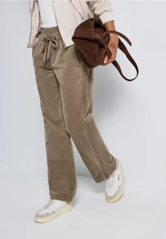 Pantalon en velours côtelé délavé bark brown