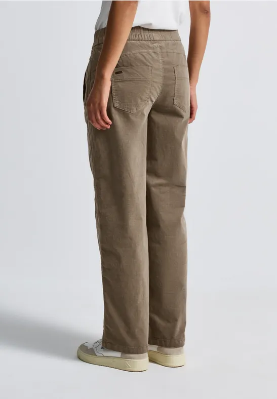 Pantalon en velours côtelé délavé bark brown