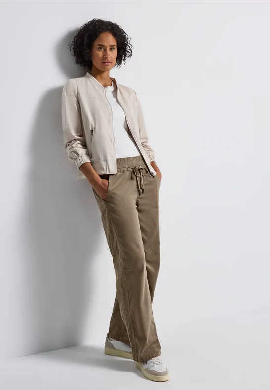 Pantalon en velours côtelé délavé bark brown