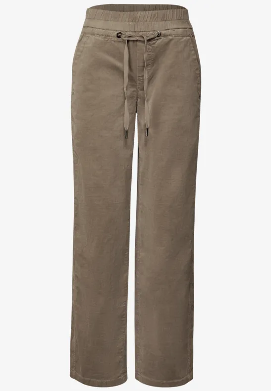 Pantalon en velours côtelé délavé bark brown