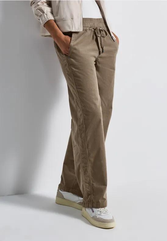 Pantalon en velours côtelé délavé bark brown