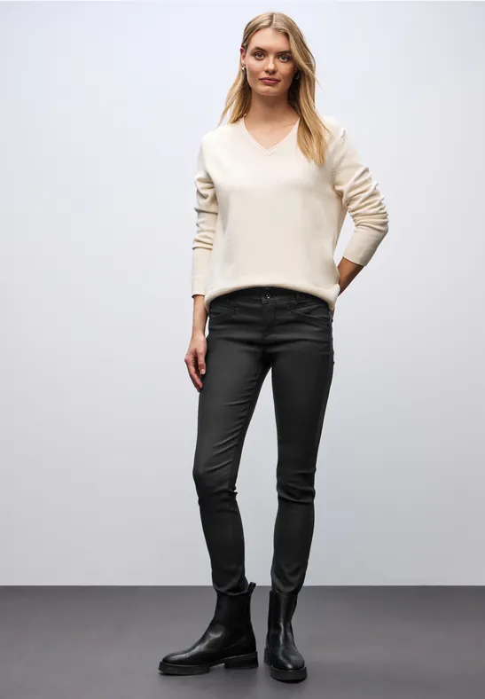 Slim Fit Coated Hose Black