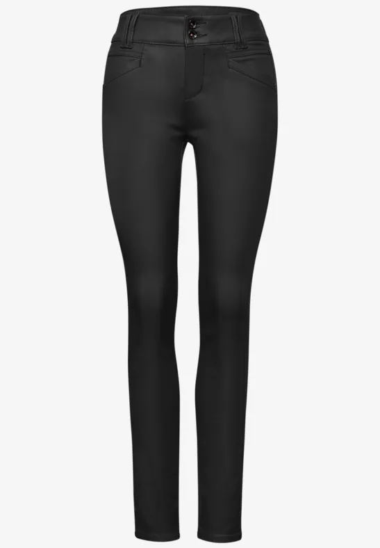 Slim Fit Coated Hose Black