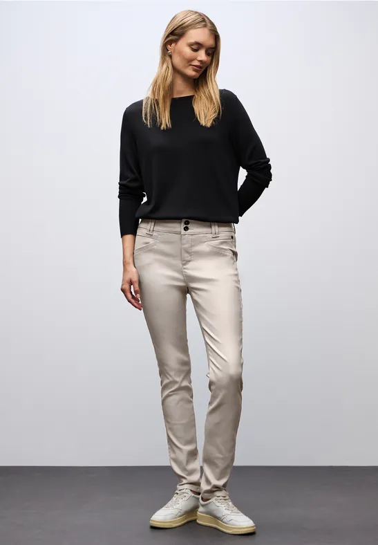 Slim Fit Coated Hose dark moonstone sand